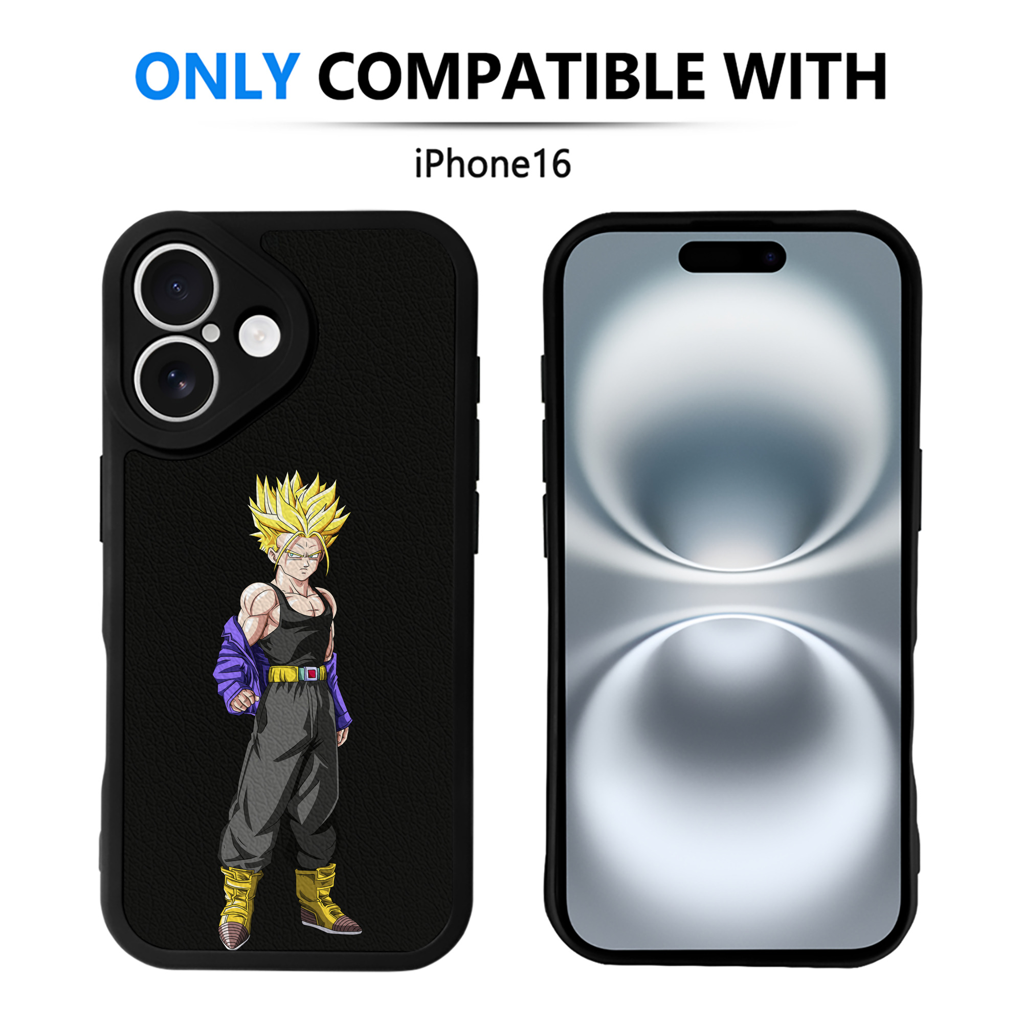 （画像用） ドラゴンボール トランクス（Torankusu）DRAGON BALL Trunks 【iPhone 16シリーズ対応】シリコンスマホケース（レザー調） 材質：シリコン